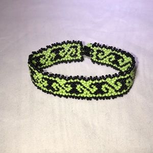 Tribal Designs Green & Black Geometric Bracelet